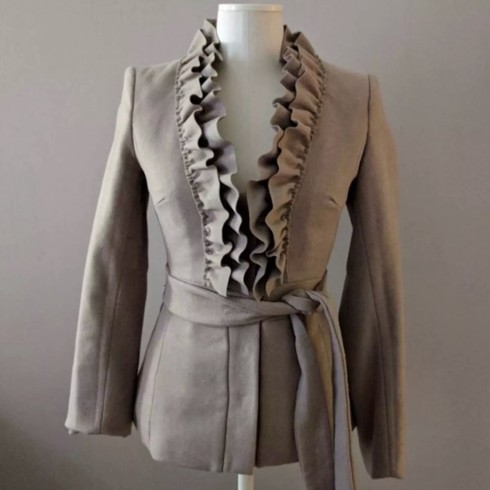 H&M tan fitted coat